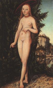 大盧卡斯 尅拉納赫 Venus standing in a landscape